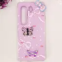 Tecno Camon 40 Pro 4G Soft Silicone Fancy Flowers And Butterfly design Mobile Back Case (Light Purple)