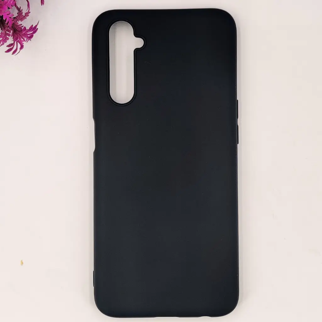 [PO4BORELME6-4-2] Oppo Realme 6 Matte Soft Silicone Paper Back Case (Black)
