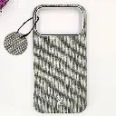 iPhone 17 Pro Max Classic Official High Quality Leather Texture Magsafe Wireless 3D Creative Back Case (Natural Titanium) 