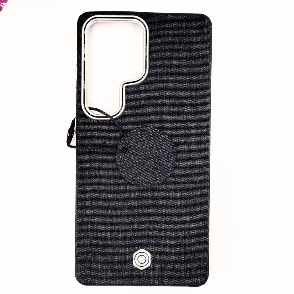 Samsung Galaxy S25 Ultra Classic Official High Quality Leather Texture Magsafe Wireless 3D Creative Back Case (Black)