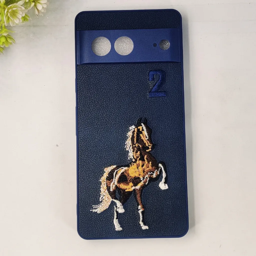 Google Pixel 7 Santa Barbara Polo Raquet Back Case (Navy Blue)