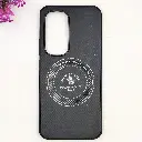 Tecno Spark 40 Pro Plus 4G 3D Polo Leather Carbon Fiber Texture With Magsafe Wireless Charging Compatible Back Case (Black)