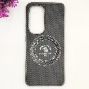 Tecno Spark 40 Pro Plus 4G 3D Polo Leather Carbon Fiber Texture With Magsafe Wireless Charging Compatible Back Case (Gray)