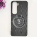 Vivo Y400 4G|5G 3D Polo Leather Carbon Fiber Texture With Magsafe Wireless Charging Compatible Back Case (Gray)