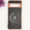 Google Pixel 7 Pro 3D Polo Leather Carbon Fiber Texture With Magsafe Wireless Charging Compatible Back Case (Brown)