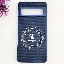 Google Pixel 7 Pro 3D Polo Leather Carbon Fiber Texture With Magsafe Wireless Charging Compatible Back Case (Navy Blue)