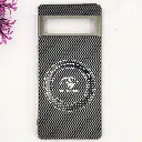 Google Pixel 7 3D Polo Leather Carbon Fiber Texture With Magsafe Wireless Charging Compatible Back Case (Gray)
