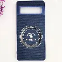 Google Pixel 7 3D Polo Leather Carbon Fiber Texture With Magsafe Wireless Charging Compatible Back Case (Navy Blue)