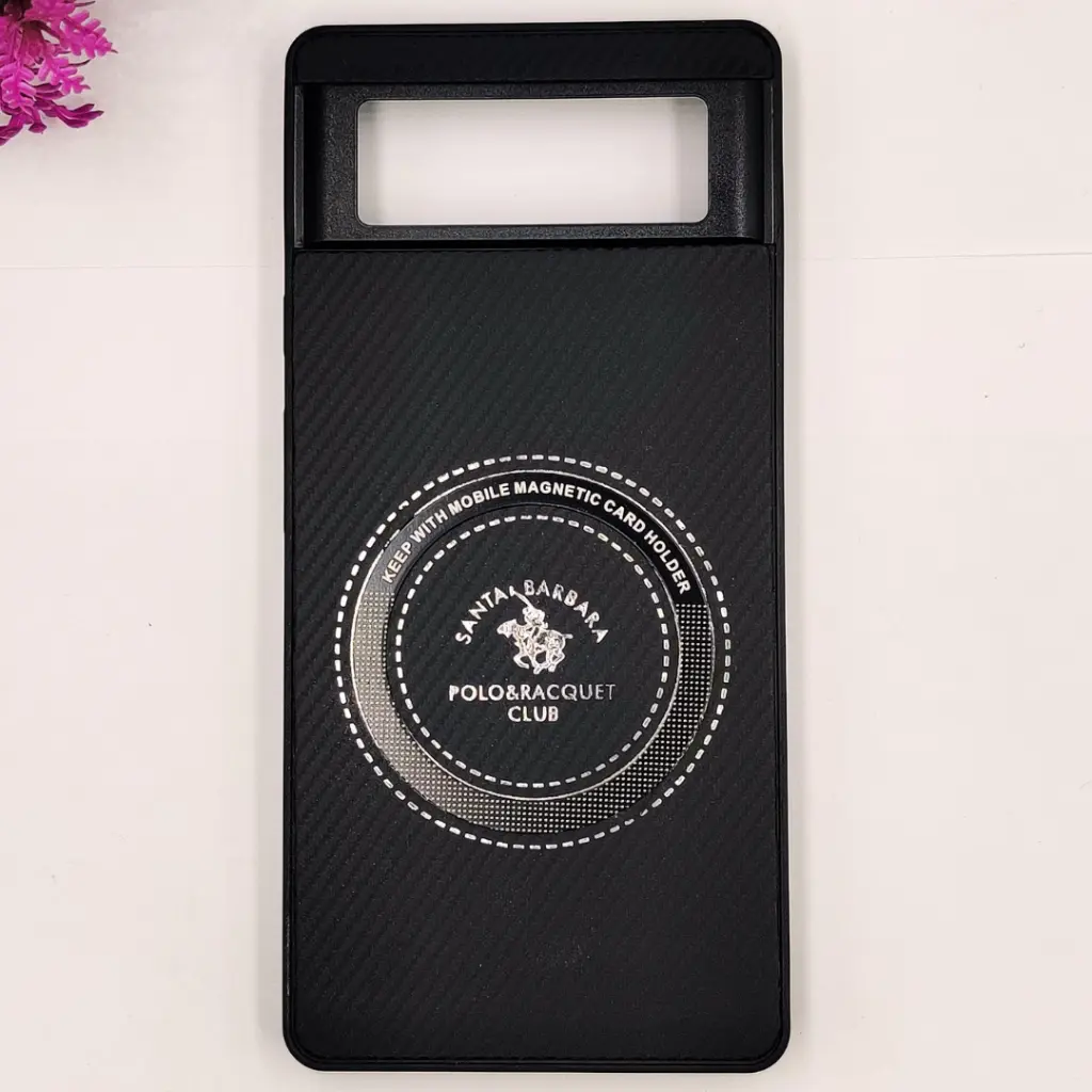 Google Pixel 6 3D Polo Leather Carbon Fiber Texture With Magsafe Wireless Charging Compatible Back Case (Black)