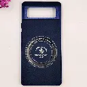 Google Pixel 6 3D Polo Leather Carbon Fiber Texture With Magsafe Wireless Charging Compatible Back Case (Navy Blue)