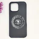 iPhone 14 Pro Max 3D Polo Leather Carbon Fiber Texture With Magsafe Wireless Charging Compatible Back Case (Black)