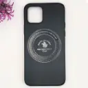 iPhone 12|iPhone 12 Pro 3D Polo Leather Carbon Fiber Texture With Magsafe Wireless Charging Compatible Back Case (Black)