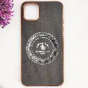 iPhone 11 Pro Max 3D Polo Leather Carbon Fiber Texture With Magsafe Wireless Charging Compatible Back Case (Brown)