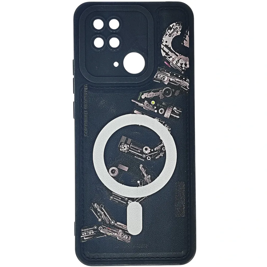 Redmi 10C Soft Silicone Printed Back Case (Black)