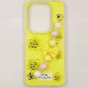 Infinix HOT 40/40 Pro/Spark 20 Pro Fancy Ladies Soft Silicone Decorative Stones & Fancy Chain Mobile Back Case (Yellow)