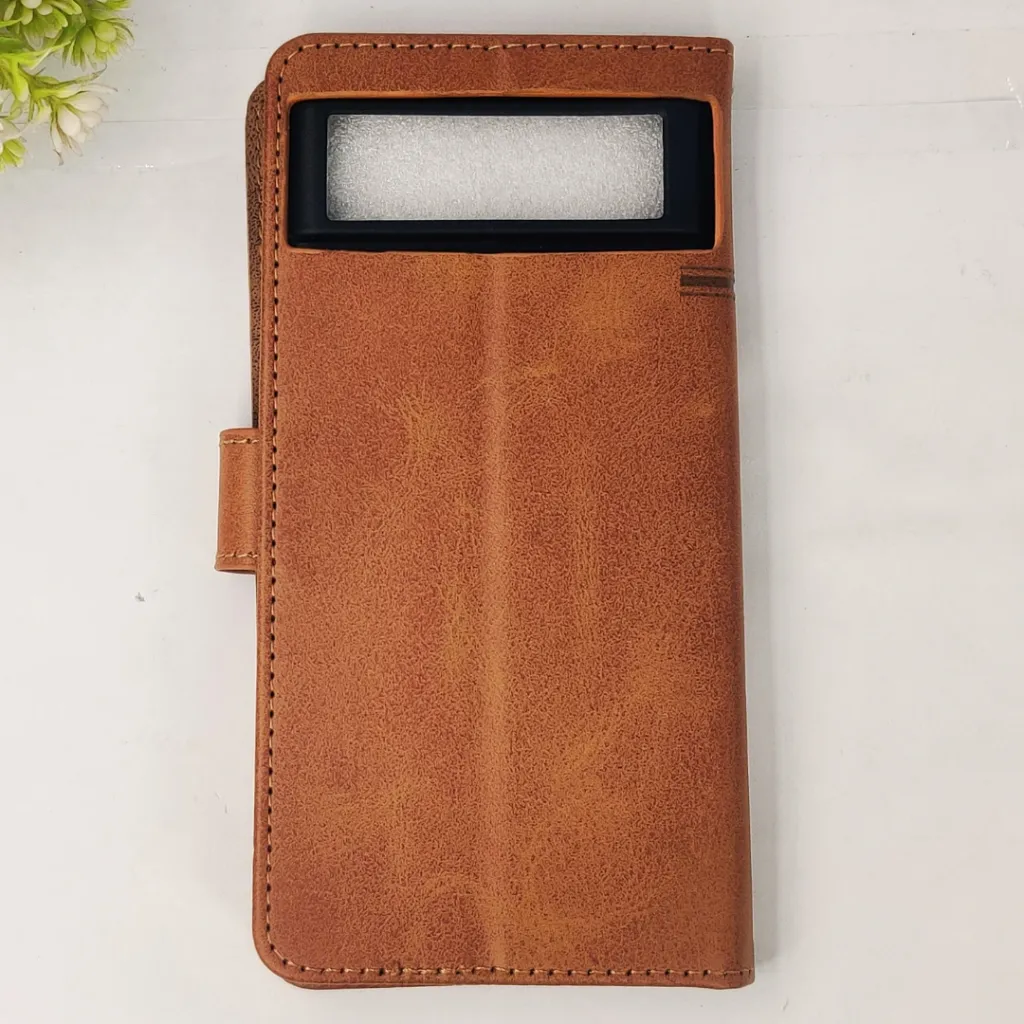 Google Pixel 6 NMT Premium Luxuary Leather Book Case (Golden)