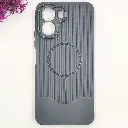 Oppo A6|A6x 3D Magsafe Logo Carbon Fiber Lining Texture Back Case (Gray)