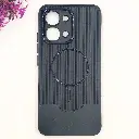 Oppo A6 Pro 3D Magsafe Logo Carbon Fiber Lining Texture Back Case (Black)