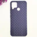 Oppo Realme C12|C15|Narzo 20|C25s|Narzo 30A Woven With Leather Feel Soft Silicone Back Case (Deep Purple)