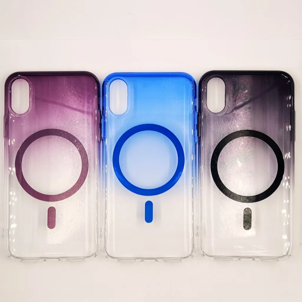 iPhone XS|iPhone X PC Acrylic Tpu|Transparent MagSafe 3D Logo Print Back Case