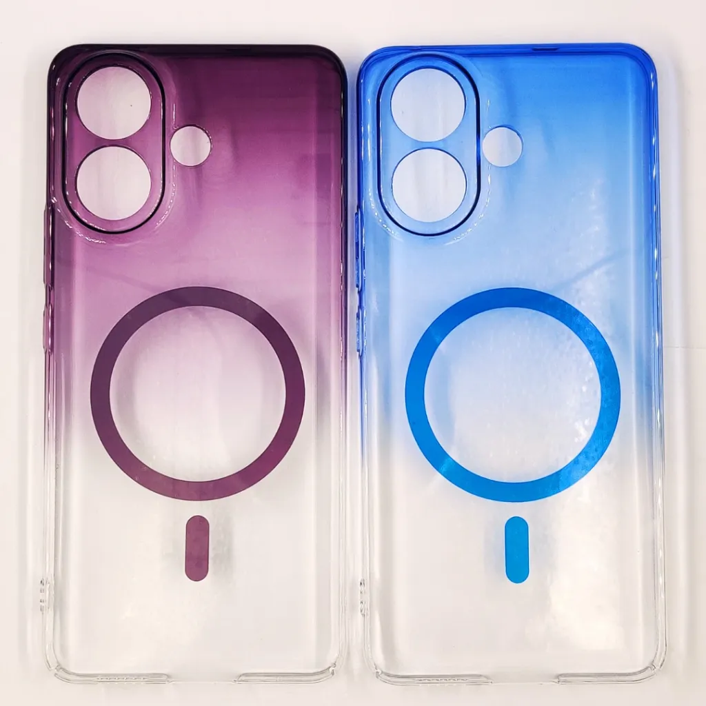 Vivo V60 Lite 4G|5G PC Acrylic Tpu|Transparent MagSafe 3D Logo Print Back Case
