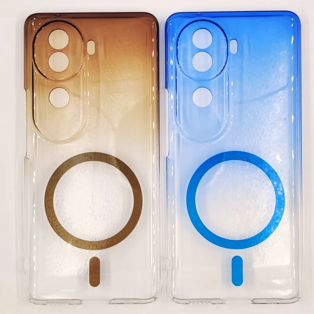 Vivo V40e 4G|5G PC Acrylic Tpu|Transparent MagSafe 3D Logo Print Back Case