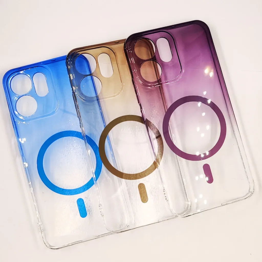 Oppo Reno 14F 4G|5G PC Acrylic Tpu|Transparent MagSafe 3D Logo Print Back Case