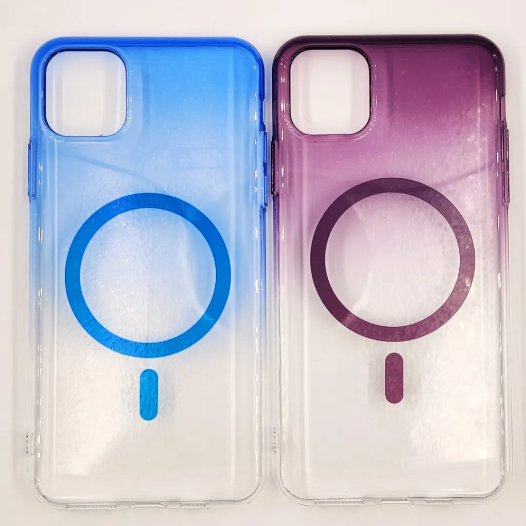 iPhone 11 Pro Max PC Colour Acrylic Tpu|Transparent MagSafe 3D Logo Print Back Case