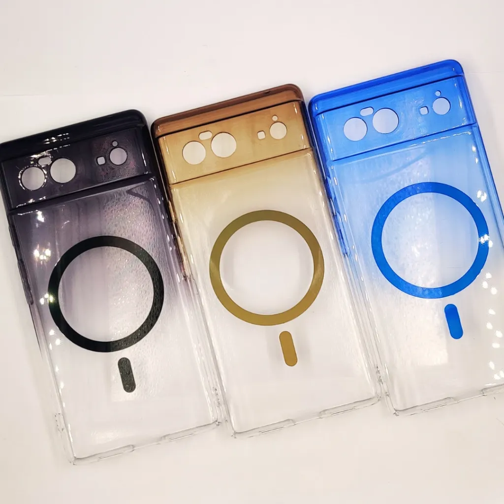 Google Pixel 6 PC Colour Acrylic Tpu|Transparent MagSafe 3D Logo Print Back Case