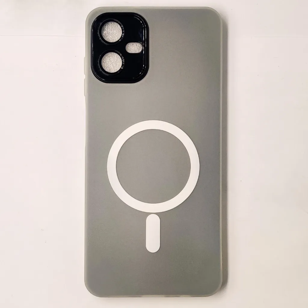 Samsung Galaxy A07 Matte Paper With Mage Safe Logo Mobile Back Case (Black)