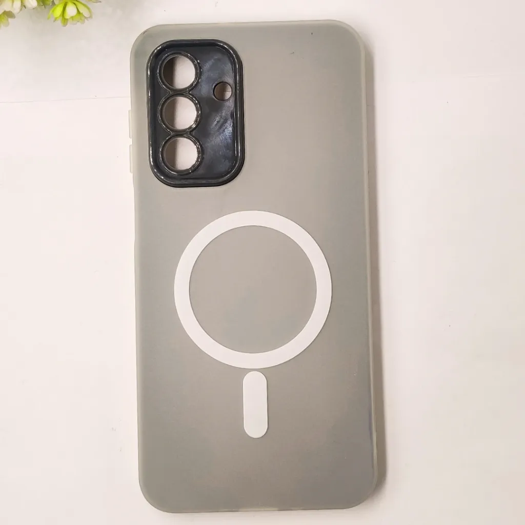 [PO15BSA17-16-9] Samsung Galaxy A17 Matte Paper With Mage Safe Logo Mobile Back Case (Gray)