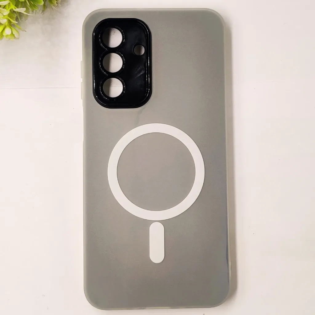 [PO15BSA17-16-2] Samsung Galaxy A17 Matte Paper With Mage Safe Logo Mobile Back Case (Black)