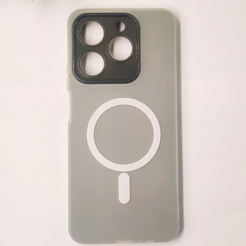 Oppo Realme C61|C63 Matte Paper With Mage Safe Logo Mobile Back Case (Gray)