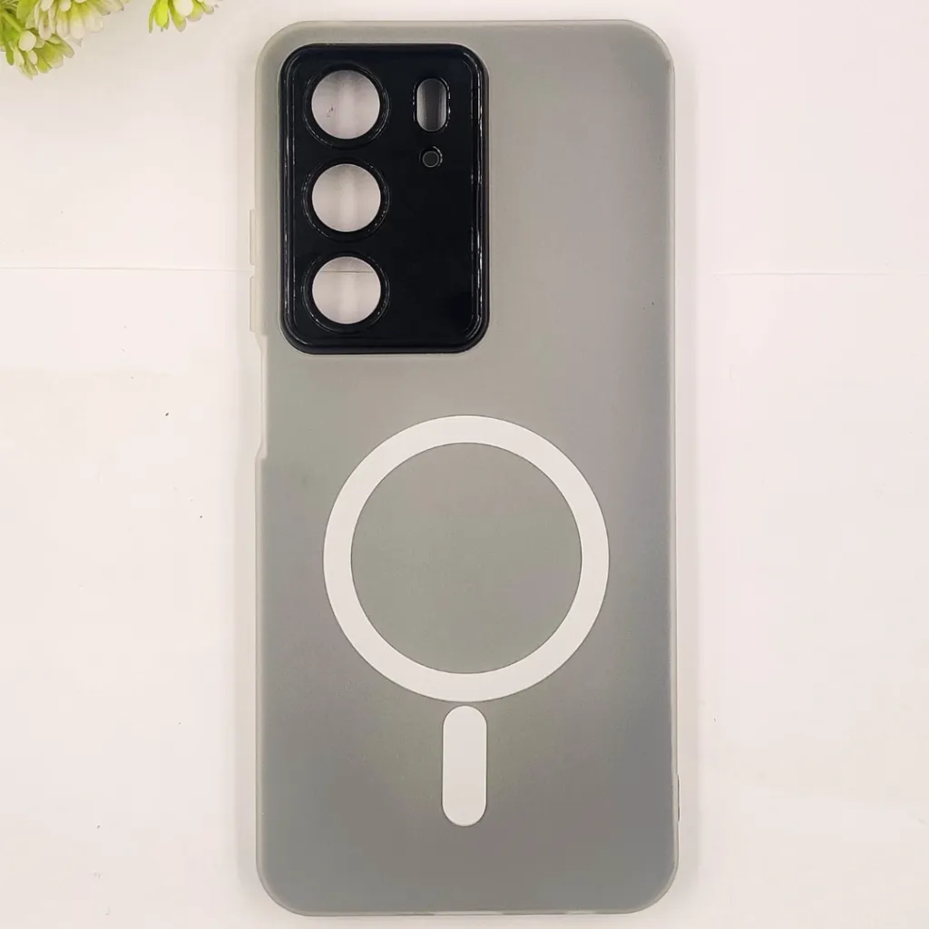 Oppo Realme C75 4G|Realme 14x|Realme V60 Pro Matte Paper With Mage Safe Logo Mobile Back Case (Black)