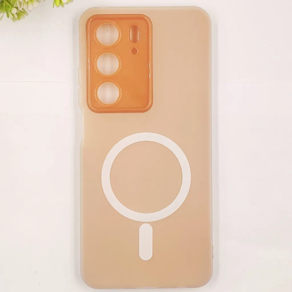 [PO15BORELMEC75-16-13] Oppo Realme C75 4G|Realme 14x|Realme V60 Pro Matte Paper With Mage Safe Logo Mobile Back Case (Brown)