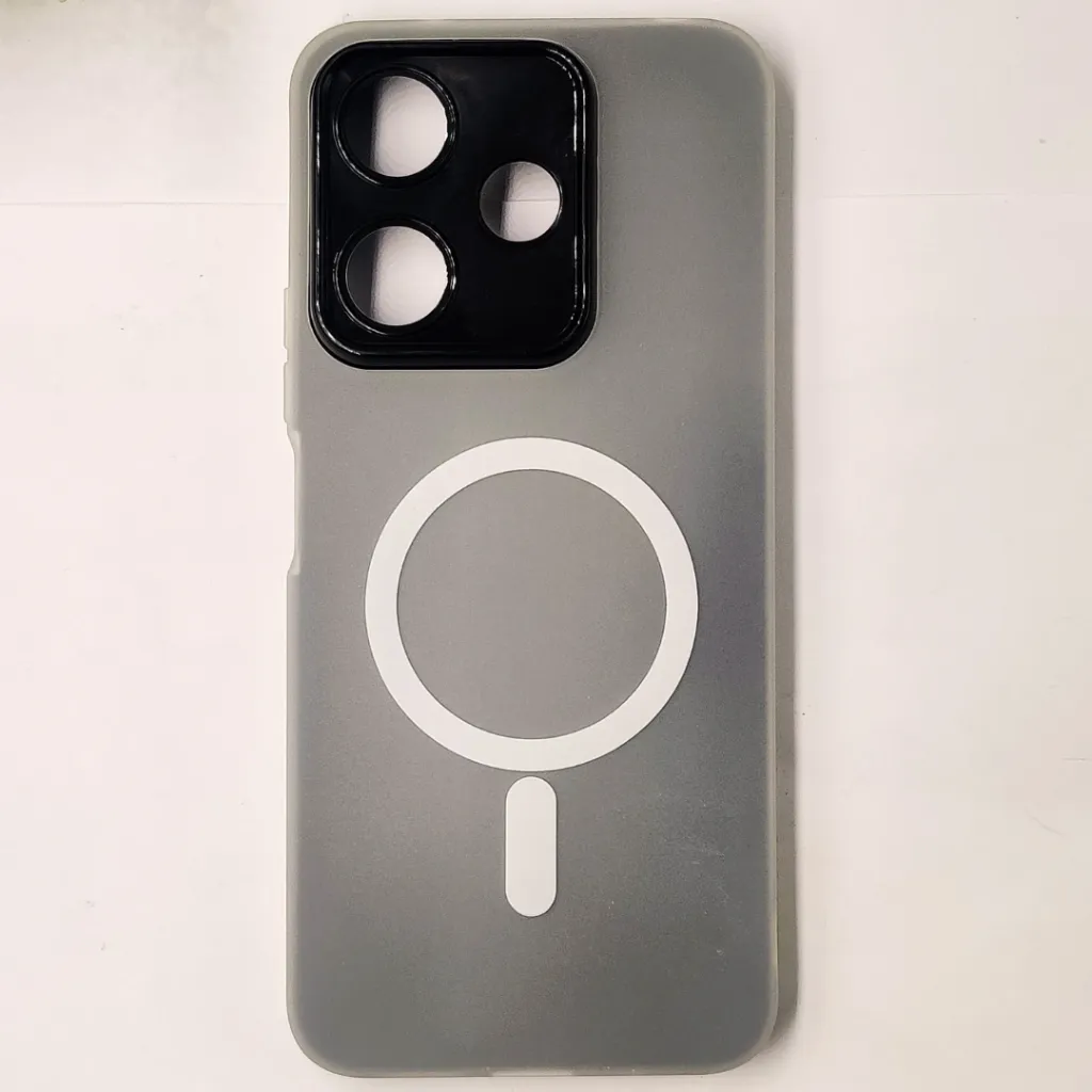 [PO15BMI13-16-2] Xaiomi Redmi 13 4G Matte Paper With Mage Safe Logo Mobile Back Case (Black)