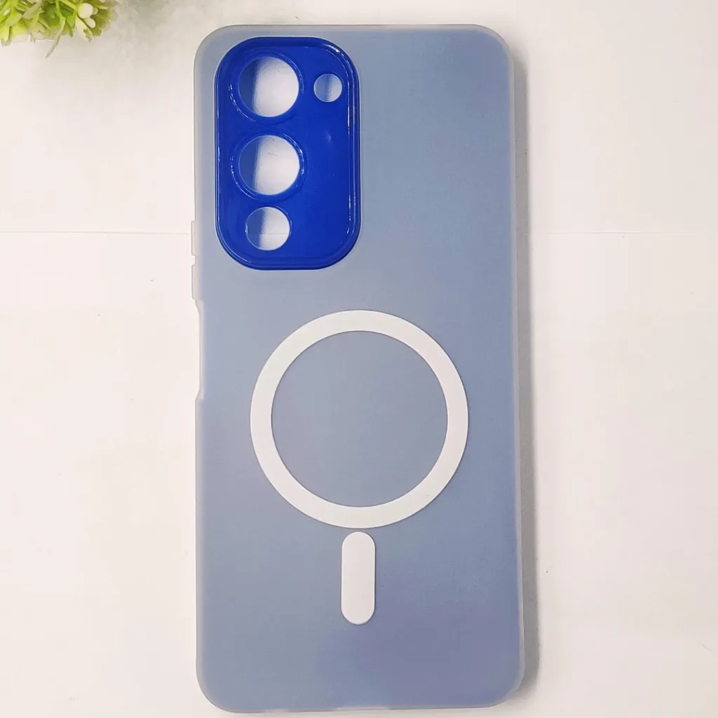 Vivo Y04 4G|Y19e 4G Matte Paper With Mage Safe Logo Mobile Back Case (Blue)