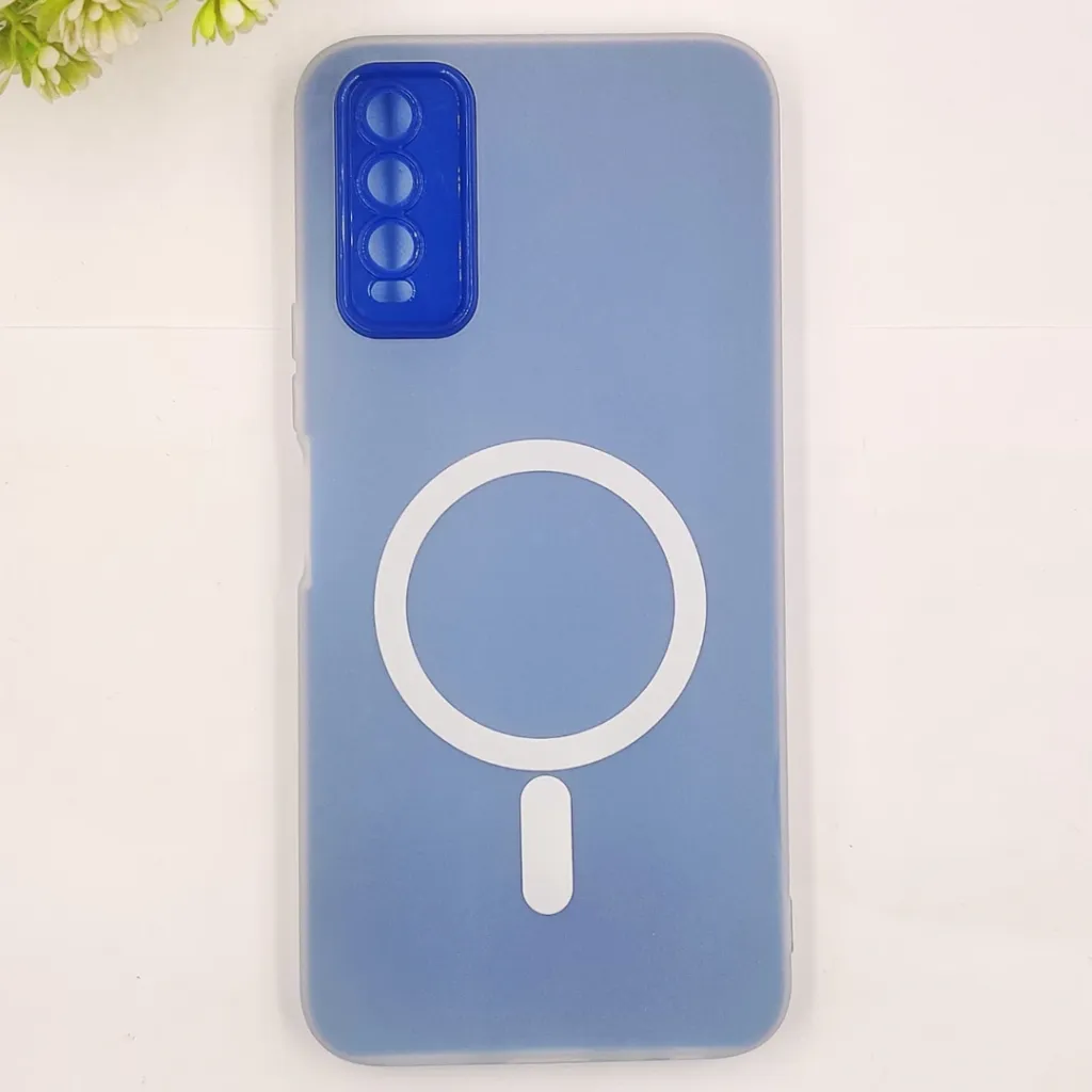 Vivo Y20|Y20i|Y20S|Y12S|Y12A Matte Paper With Mage Safe Logo Mobile Back Case (Blue)