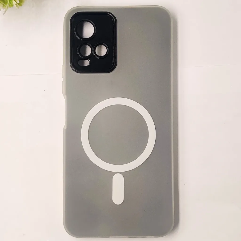 Vivo Y33T|Y33S|Y21 Matte Paper With Mage Safe Logo Mobile Back Case (Black)