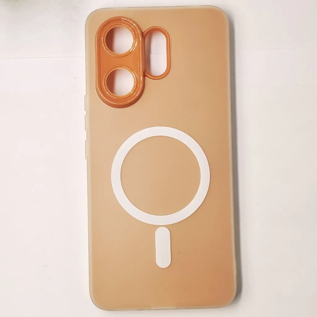 Vivo V60 5G Matte Paper With Mage Safe Logo Mobile Back Case (Brown)