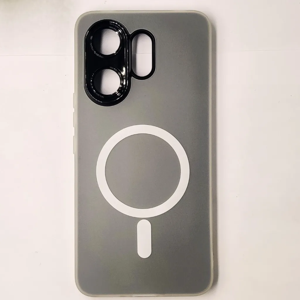 Vivo V60 5G Matte Paper With Mage Safe Logo Mobile Back Case (Black)