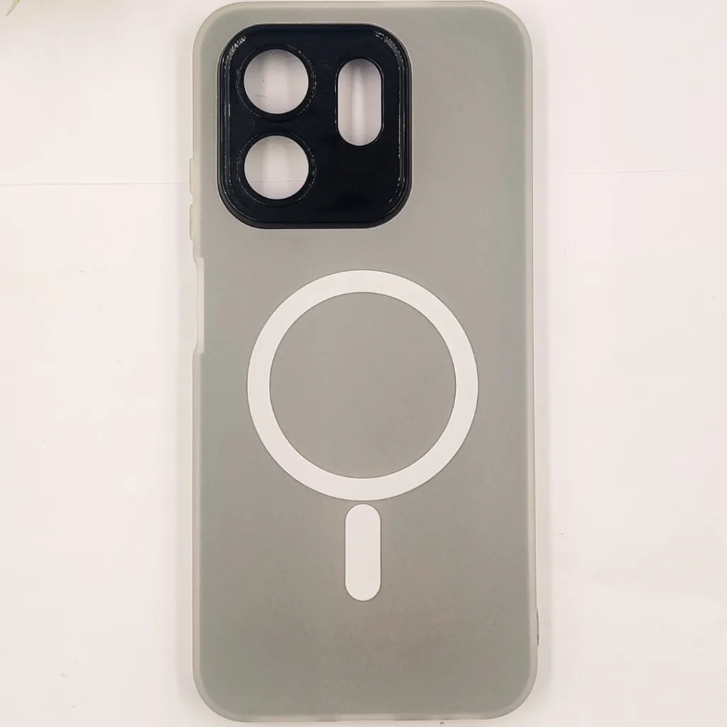 [PO15BISMRT9-16-2] Infinix HOT 50i|Smart 9|Smart 9 HD Matte Paper With Mage Safe Logo Mobile Back Case (Black)