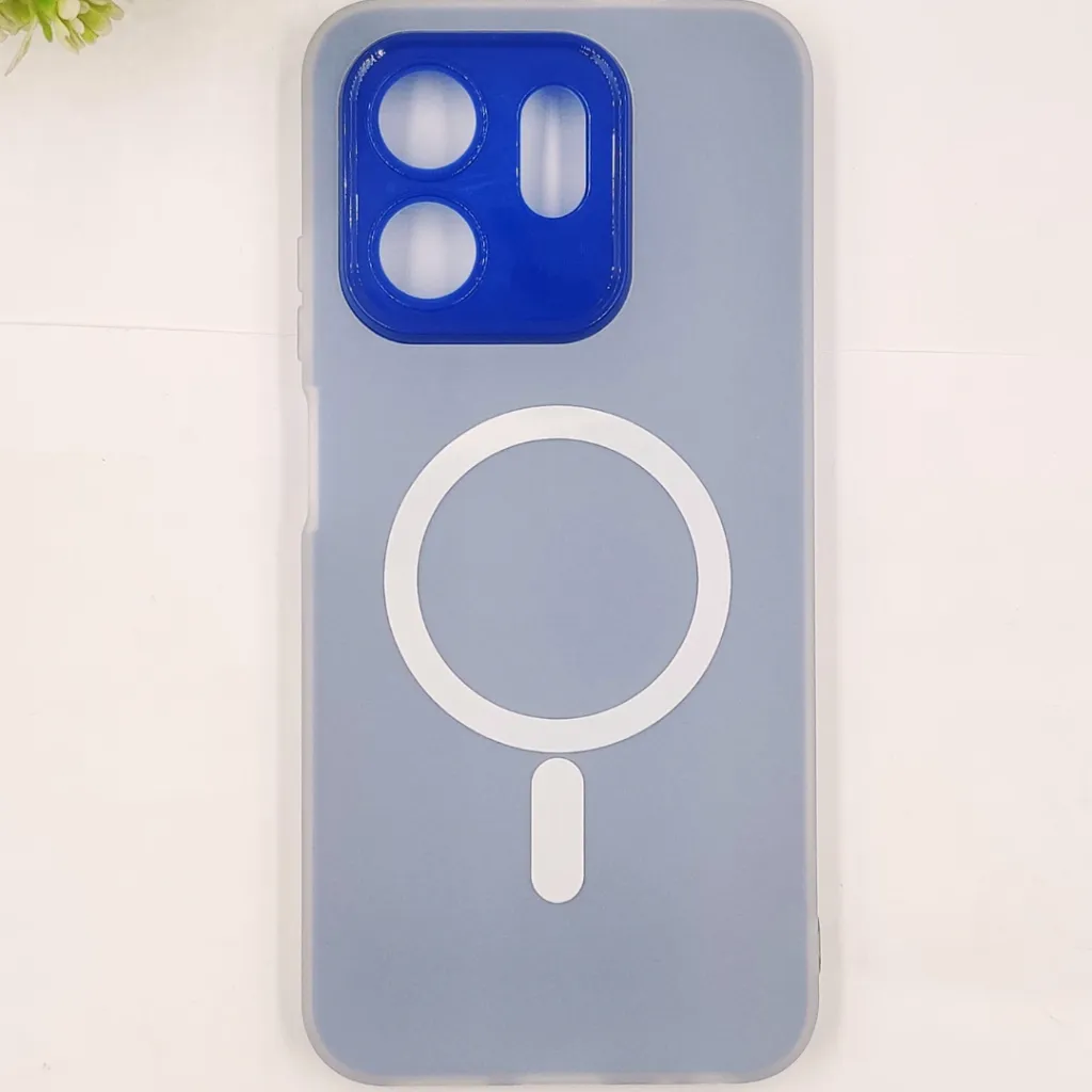 [PO15BISMRT9-16-3] Infinix HOT 50i|Smart 9|Smart 9 HD Matte Paper With Mage Safe Logo Mobile Back Case (Blue)