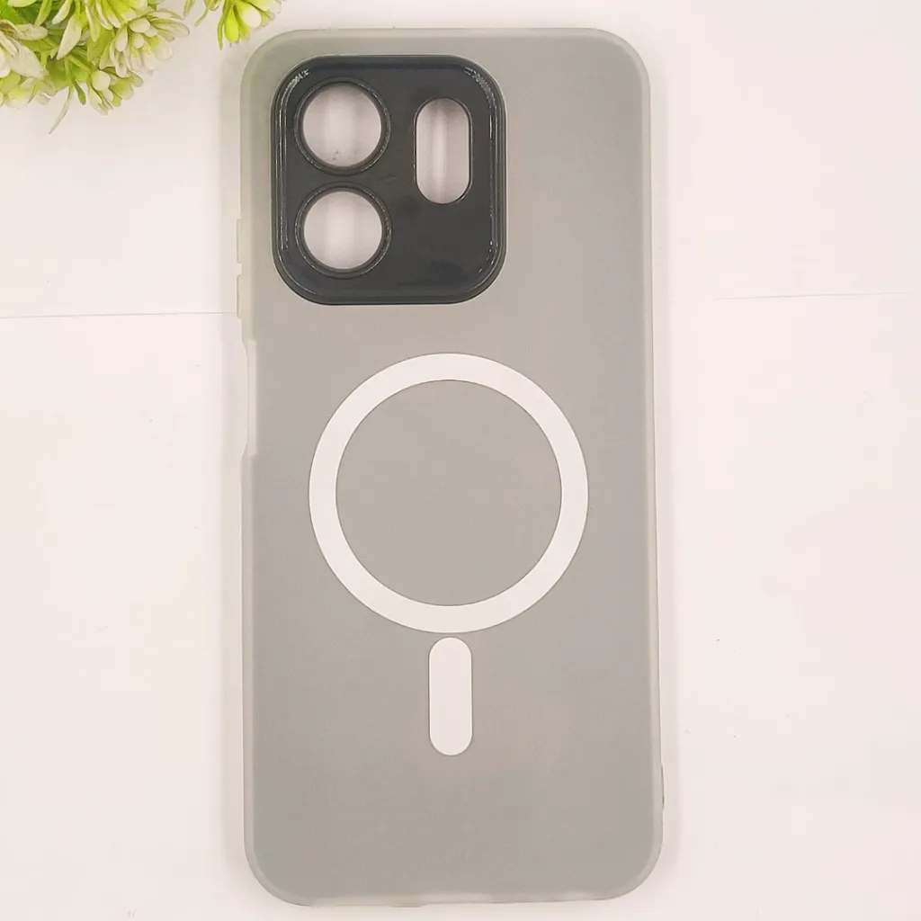 Infinix HOT 50i|Smart 9|Smart 9 HD Matte Paper With Mage Safe Logo Mobile Back Case (Gray)