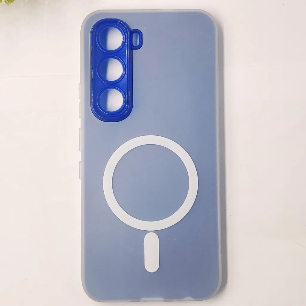 Infinix HOT 60 Pro Matte Paper With Mage Safe Logo Mobile Back Case (Blue)