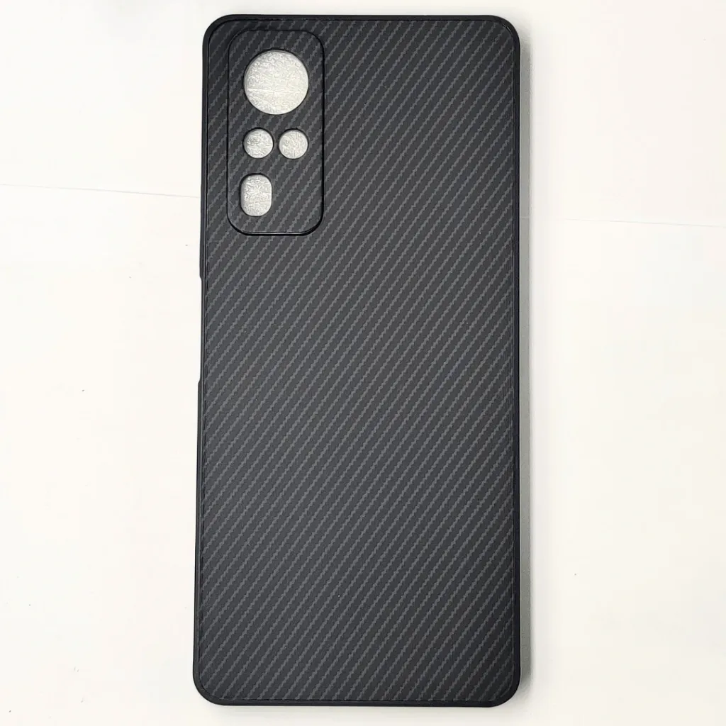 Vivo Y31|Y51S|Y53S|Y51A|Y33 4G|Y51(2020) 3D Carbon Fiber Texture Leather Back Case (Black)