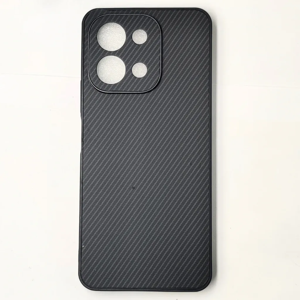 [PO4BVIY28-20-2] Vivo Y28 4G|5G 3D Carbon Fiber Texture Leather Back Case (Black)