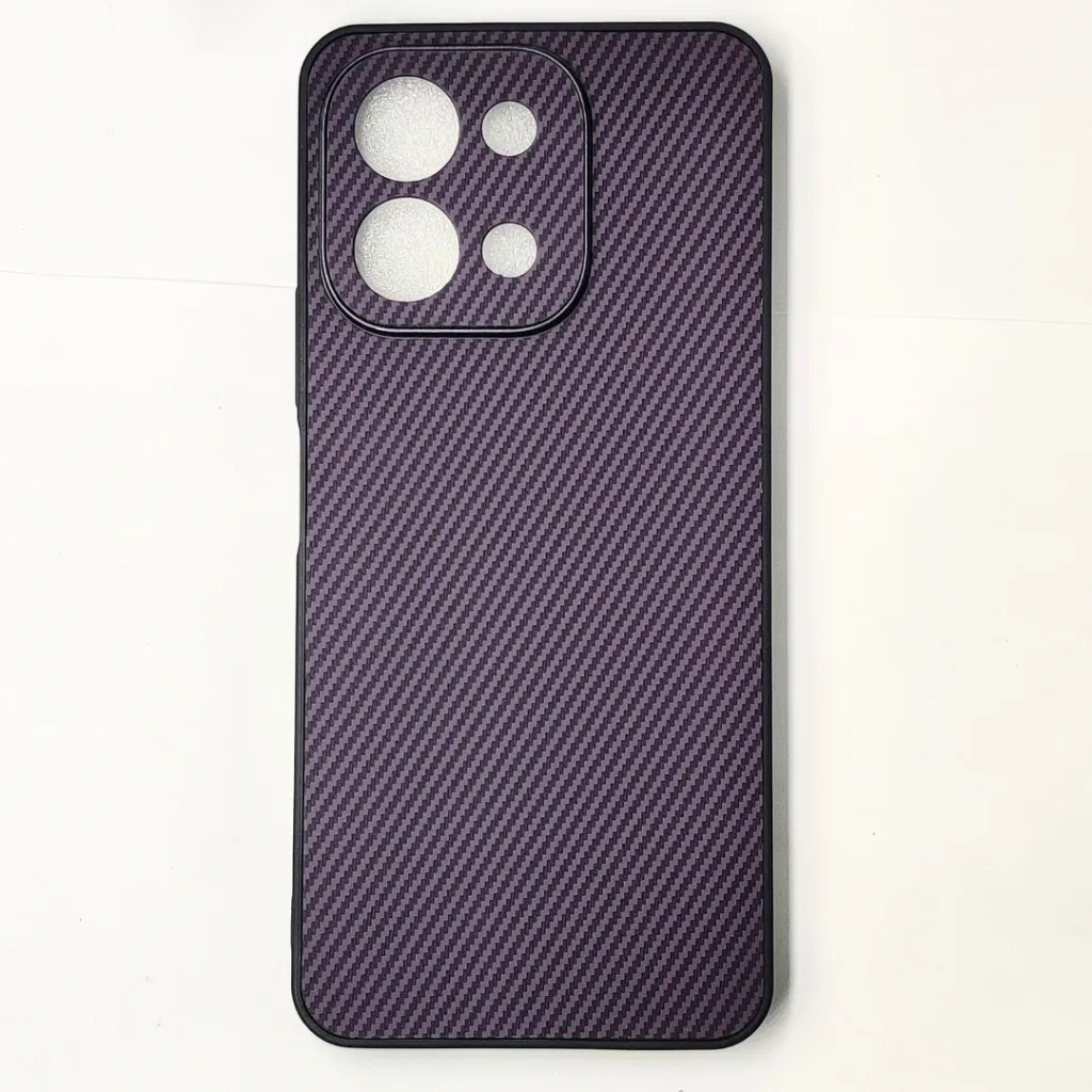 Vivo Y28 4G|5G 3D Carbon Fiber Texture Leather Back Case (Purple)