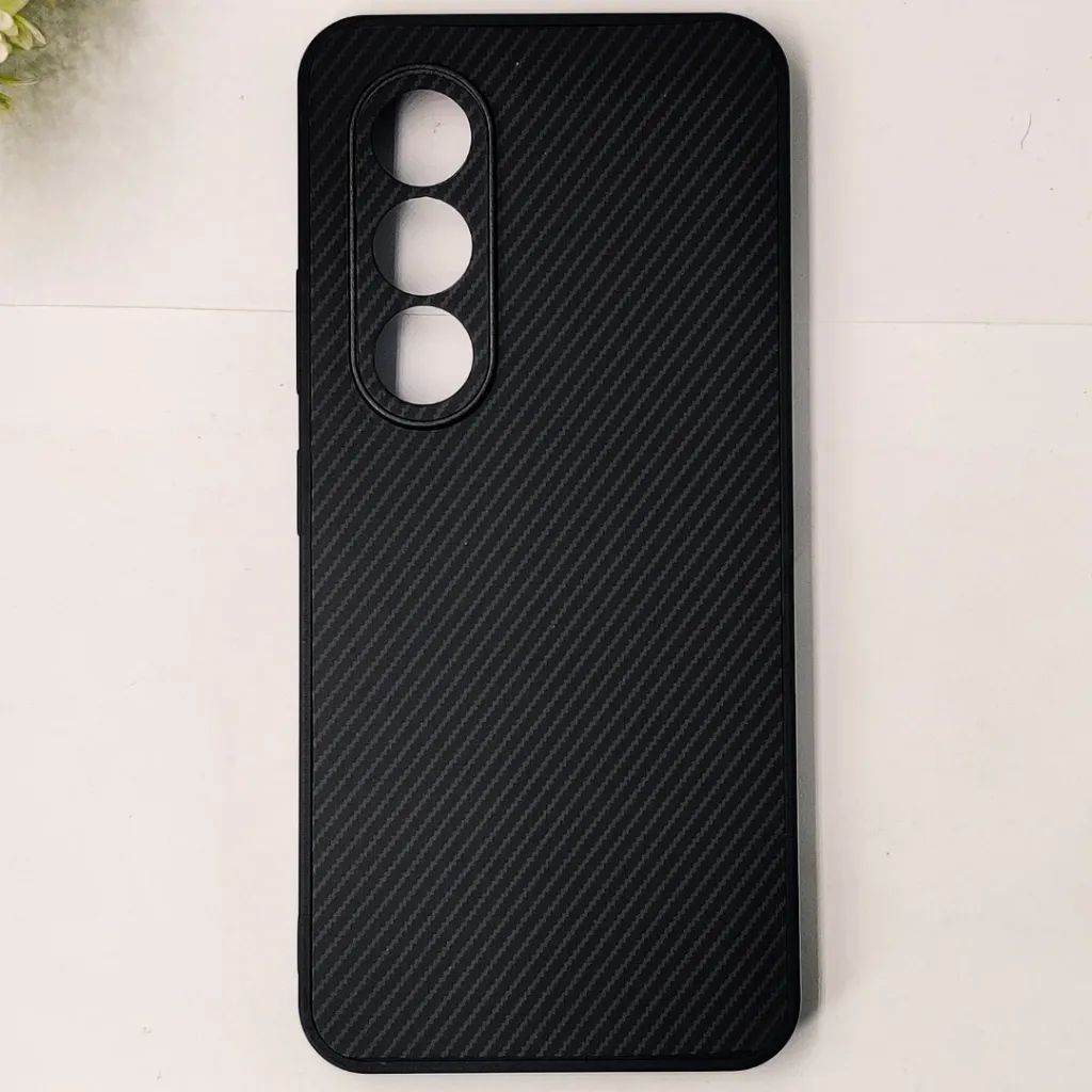 [PO4BITS25-20-2] iTel S25 4G 3D Carbon Fiber Texture Leather Back Case (Black)