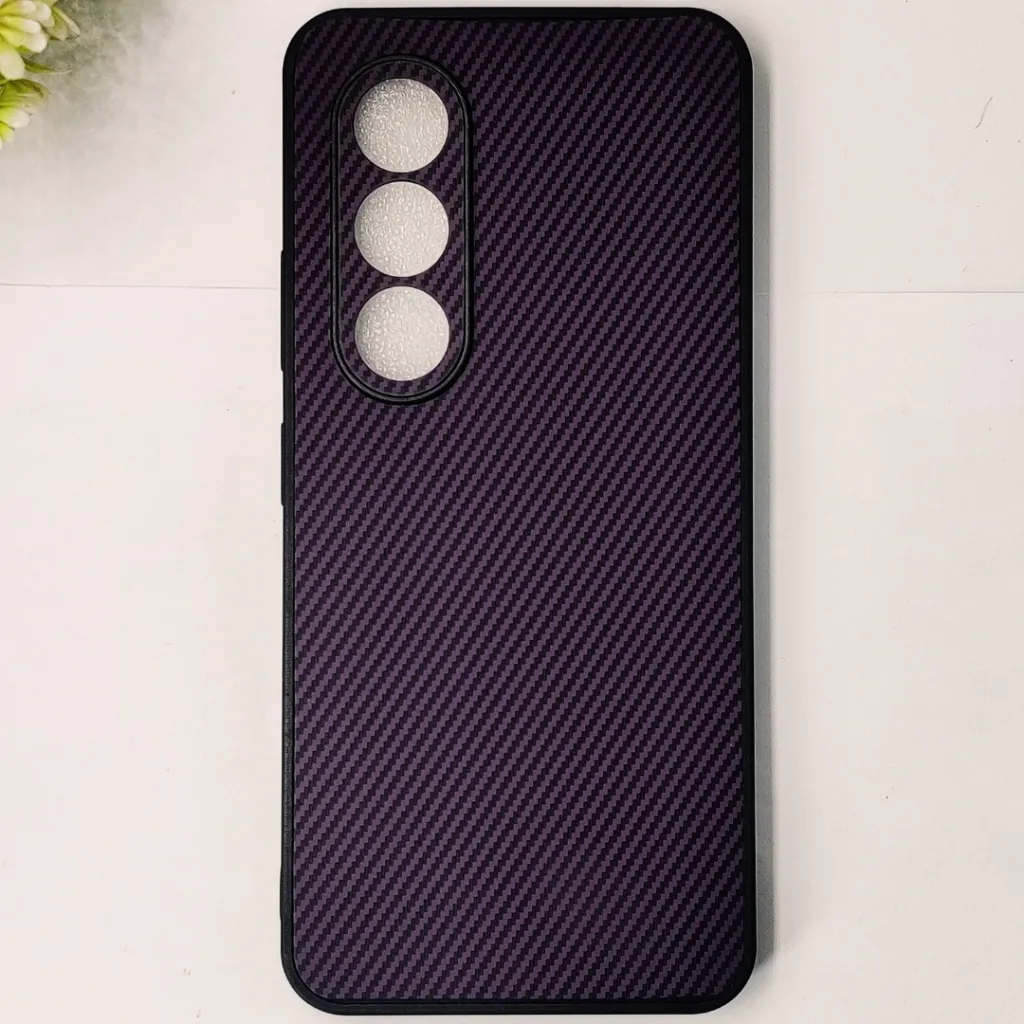 [PO4BITS25-20-12] iTel S25 4G 3D Carbon Fiber Texture Leather Back Case (Purple)